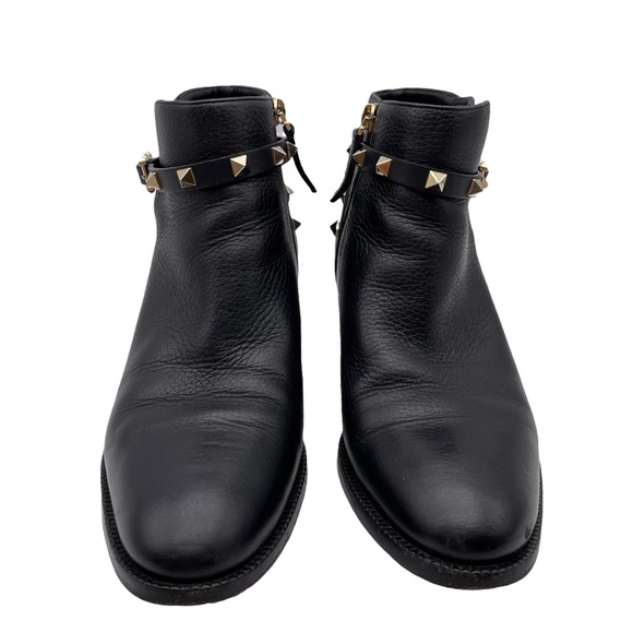 Valentino Garavani Rockstud Leather Bootie Black - Picture 2 of 9